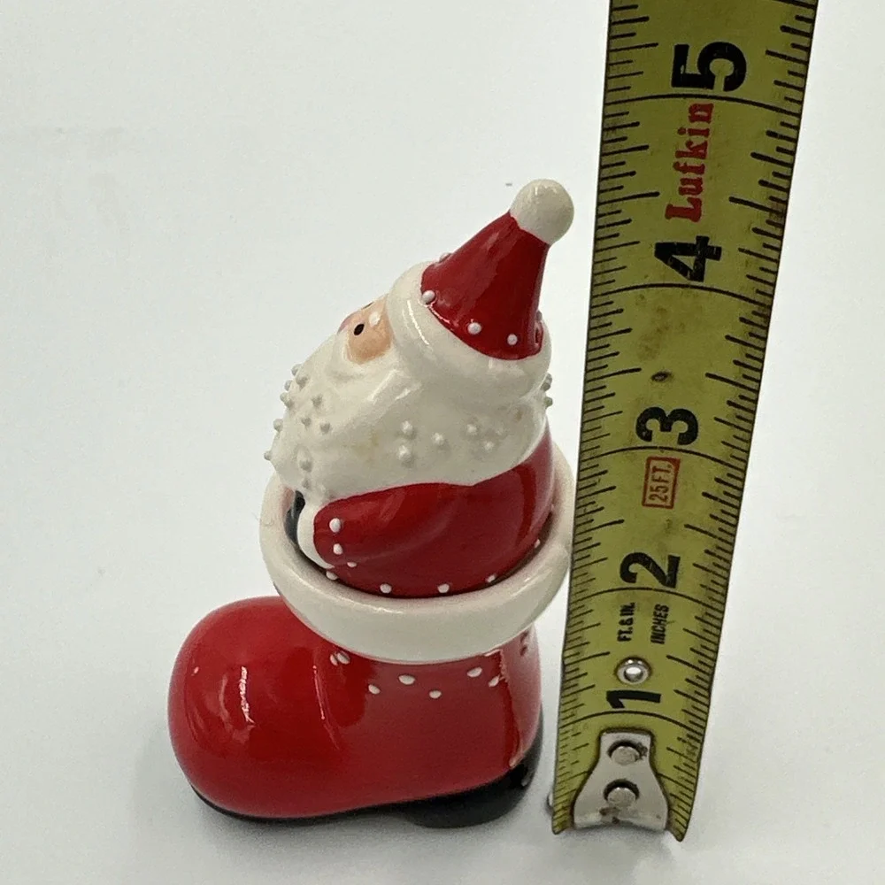 Santa and Boot Salt and Pepper Shaker Novelty Christmas Holiday Decoration Decor